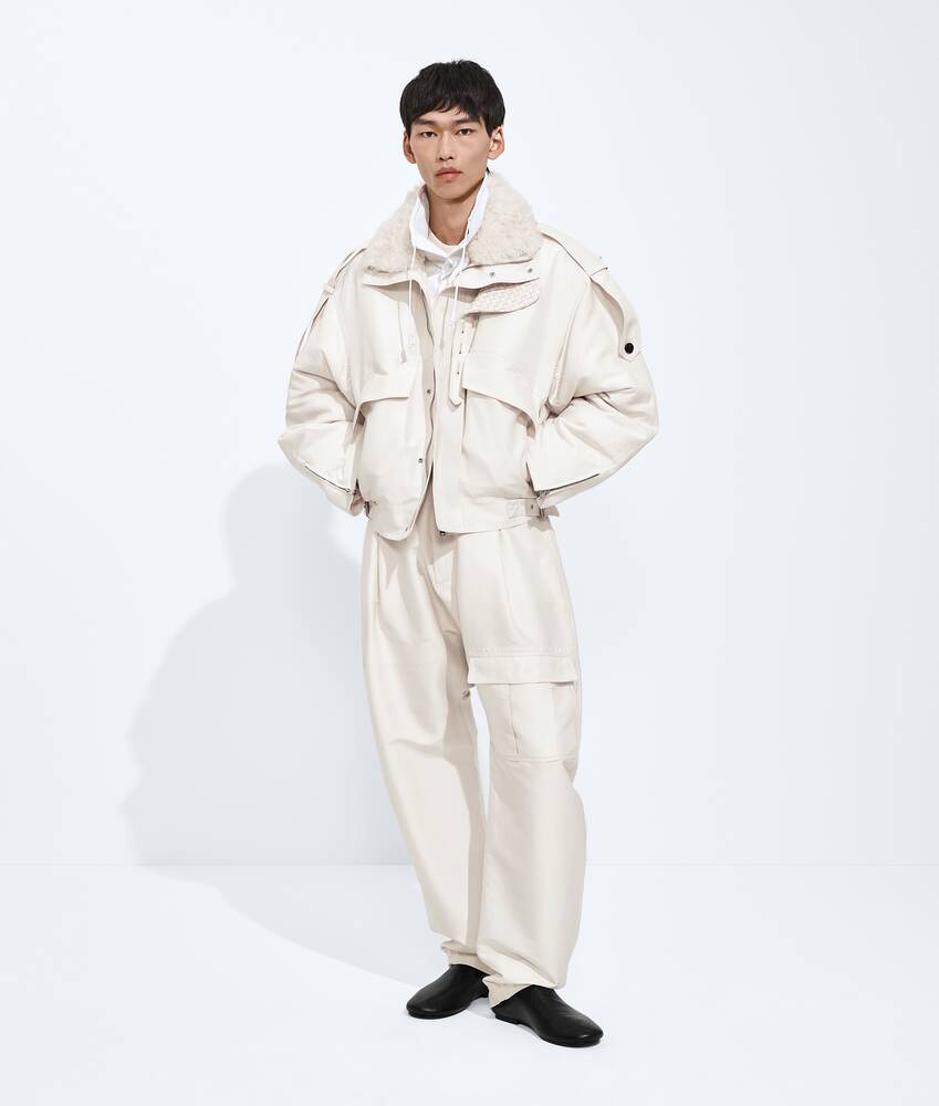 BOTTEGA VENETA 棉质配桑蚕丝加衬束腰夹克 