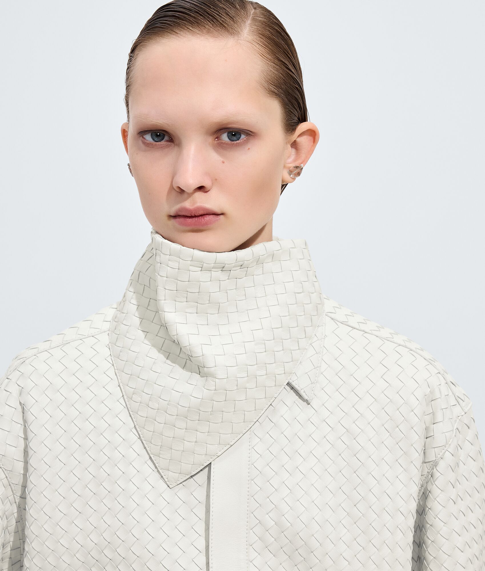 BOTTEGA VENETA Intrecciato Foulard编织皮革方巾