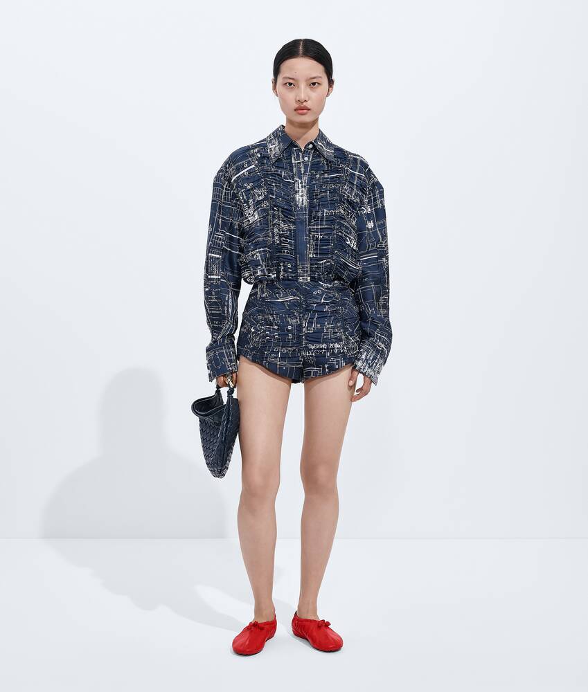 BOTTEGA VENETA 印花桑蚕丝斜纹上衣