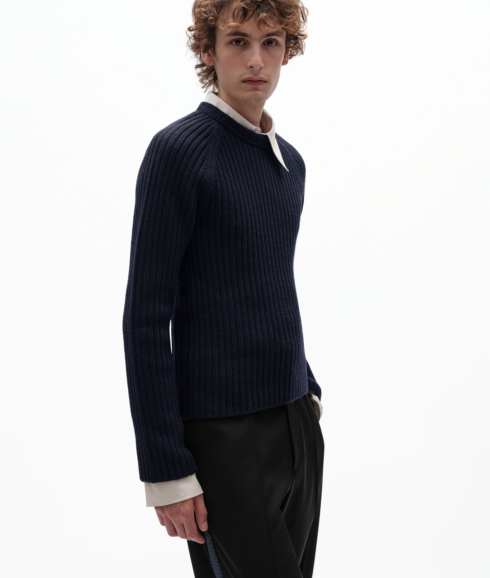 BOTTEGA VENETA 美利奴羊毛罗纹针织衫