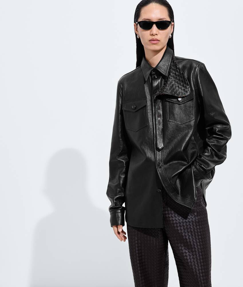 BOTTEGA VENETA 做旧皮革衬衫