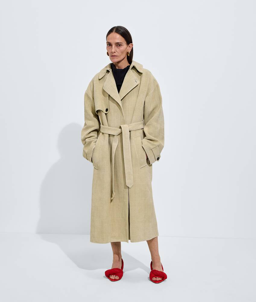 BOTTEGA VENETA 迷你Intreccio编织绒面革风衣