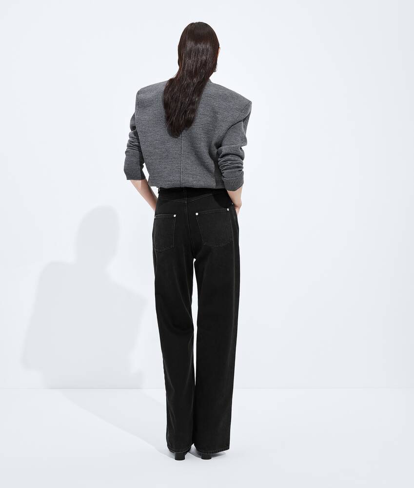 BOTTEGA VENETA 褪色黑阔腿牛仔裤