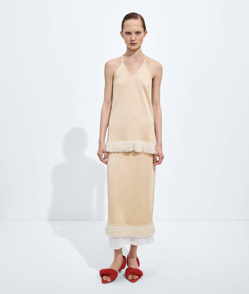 BOTTEGA VENETA 双层桑蚕丝针织半身裙