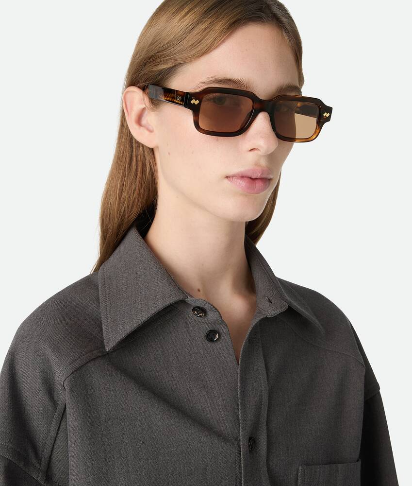 BOTTEGA VENETA Intrecciato编织长方形太阳眼镜