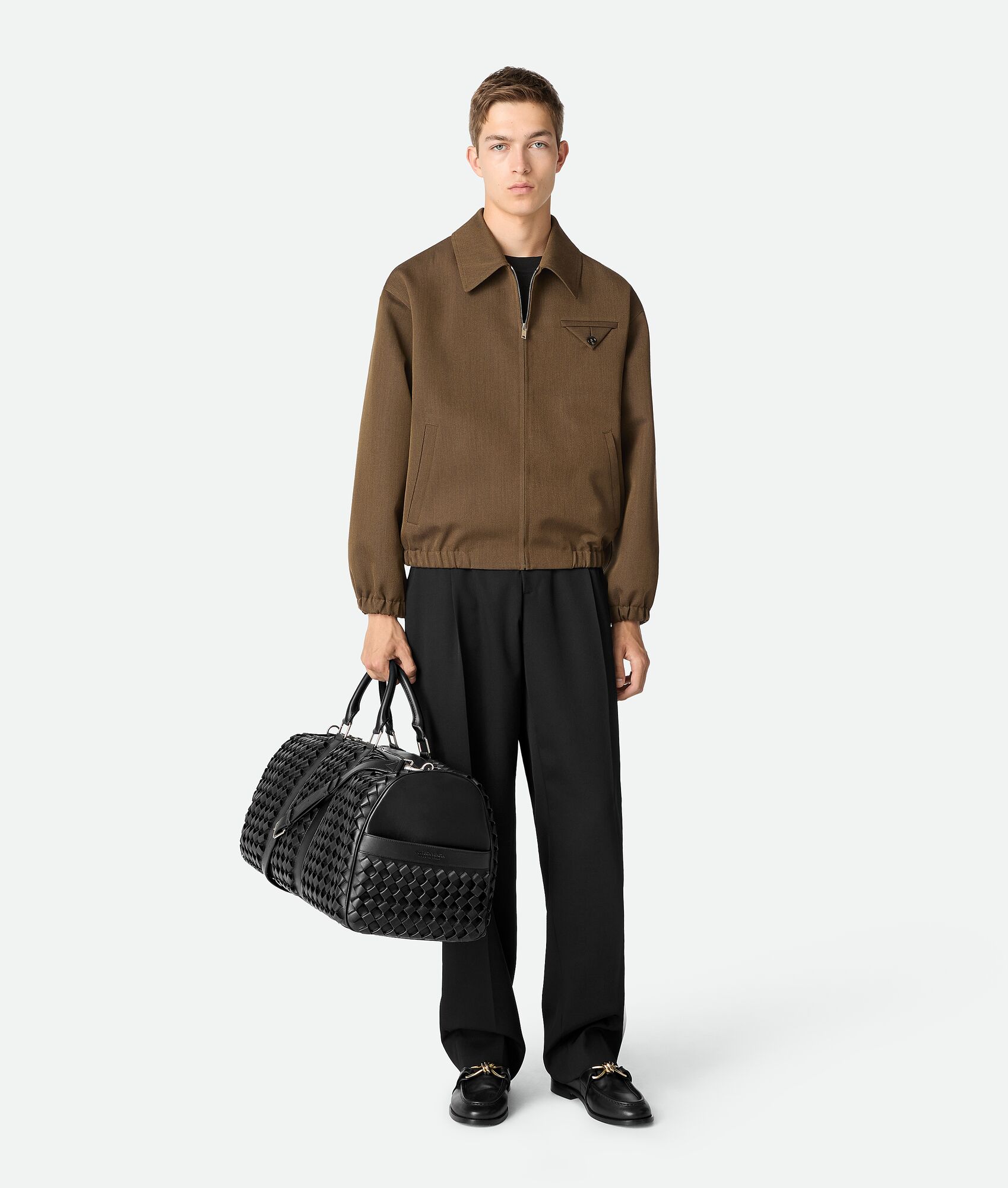 BOTTEGA VENETA Intrecciato编织登机旅行包