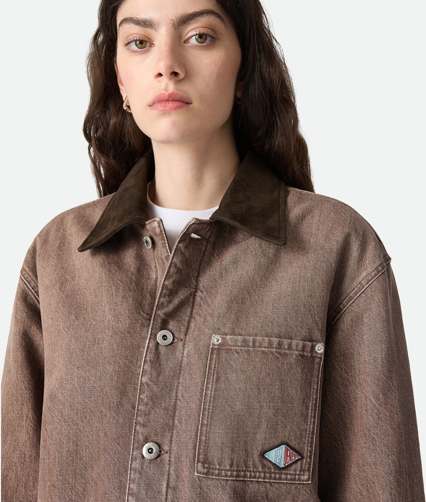 BOTTEGA VENETA 棕色牛仔夹克