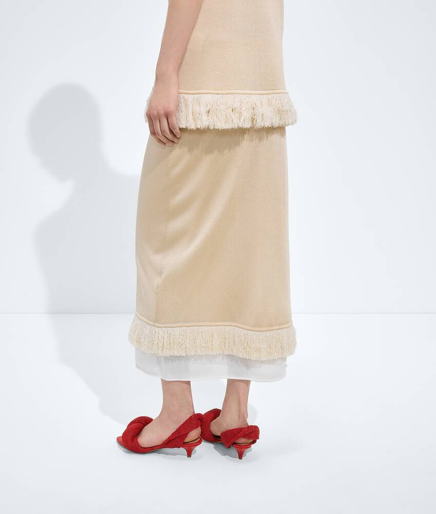 BOTTEGA VENETA 双层桑蚕丝针织半身裙