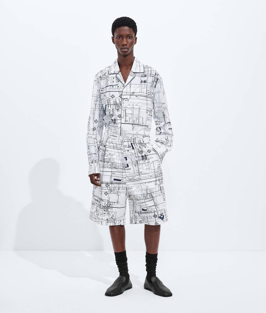 BOTTEGA VENETA 棉质府绸细条纹短裤
