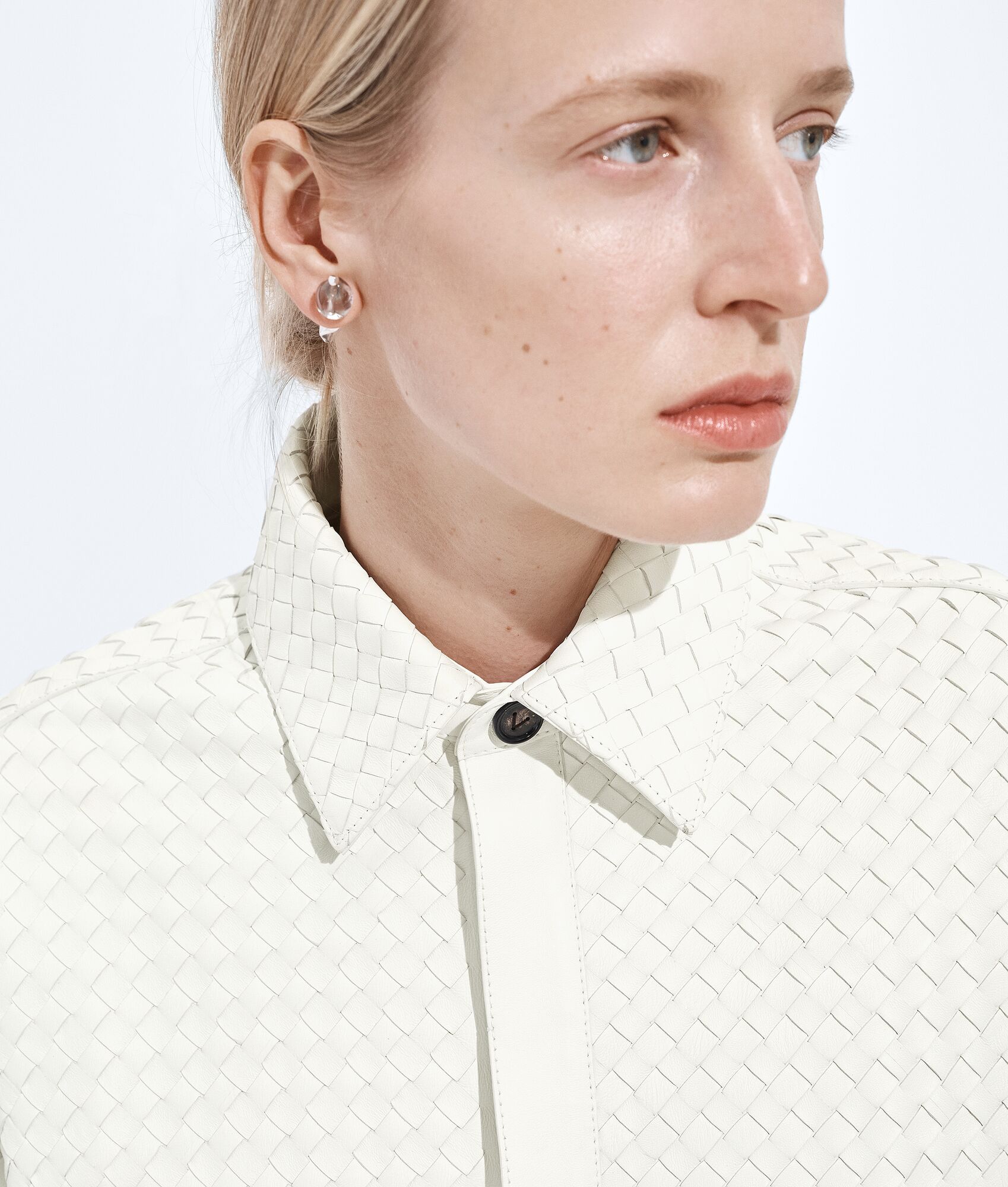 BOTTEGA VENETA Intrecciato编织皮革衬衫