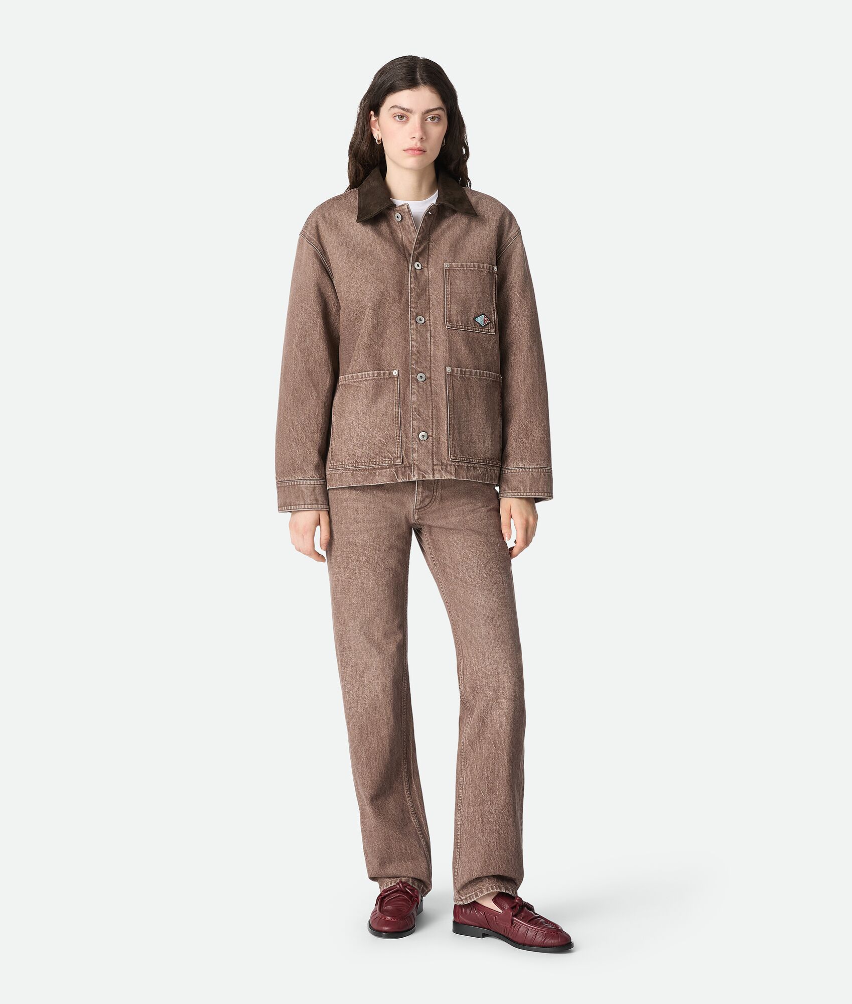 BOTTEGA VENETA 棕色牛仔夹克