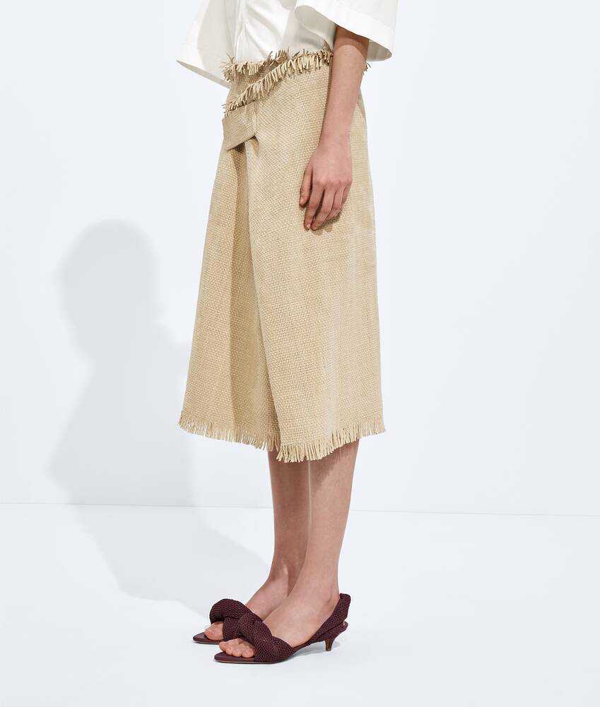 BOTTEGA VENETA 迷你Intreccio编织绒面革半身裙