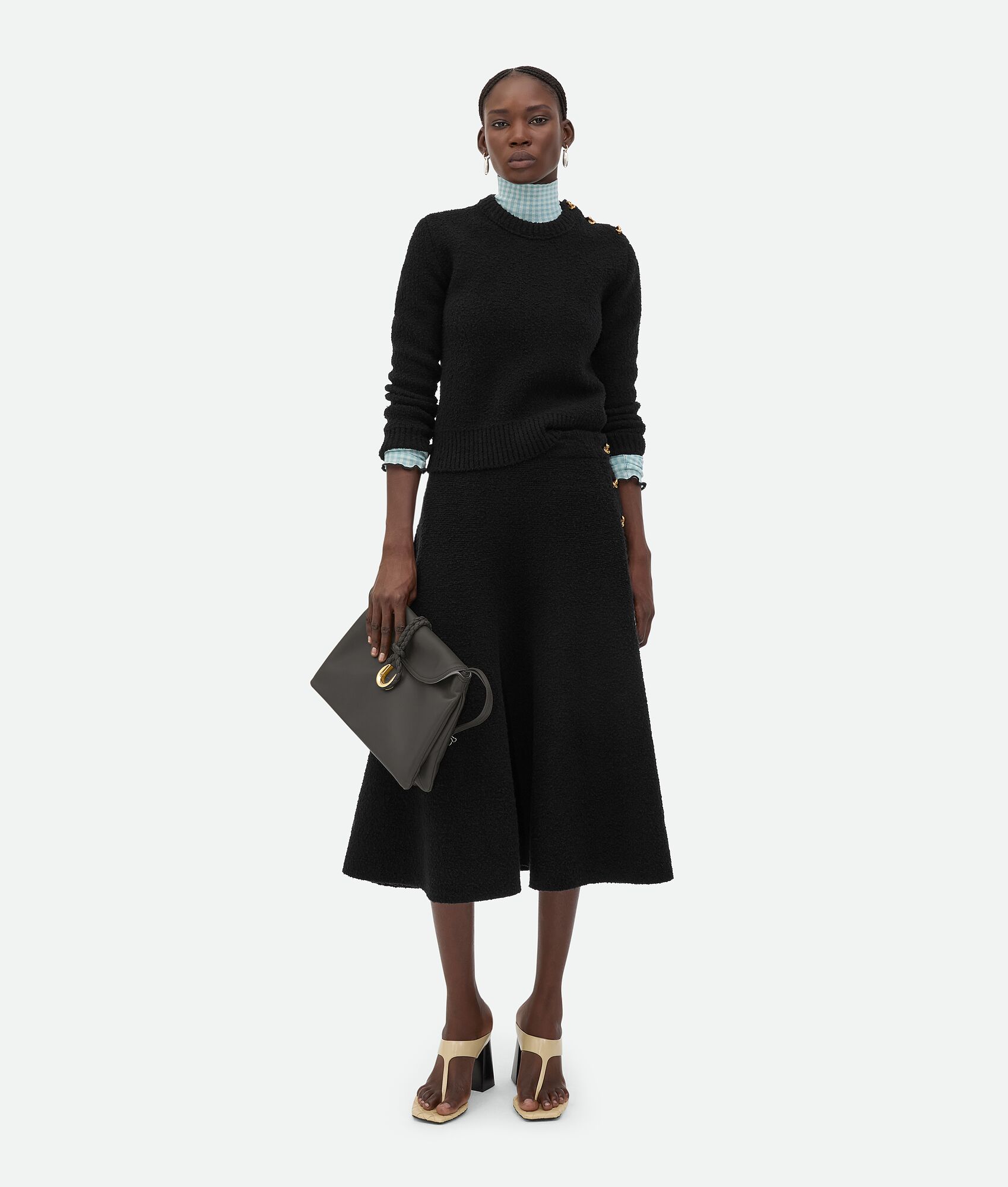 BOTTEGA VENETA 毛圈羊毛混纺半身裙