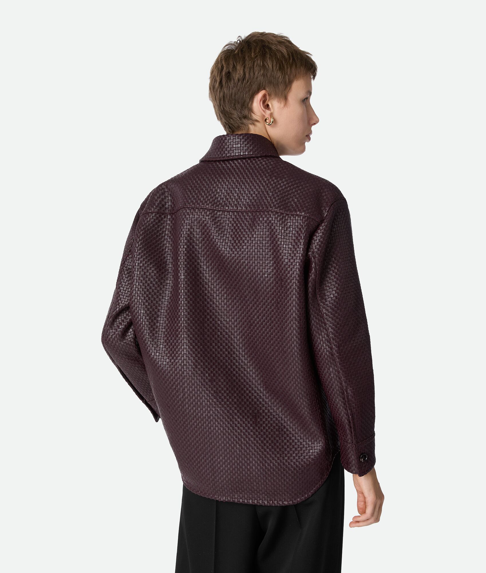 BOTTEGA VENETA 迷你Intrecciato编织皮革衬衫