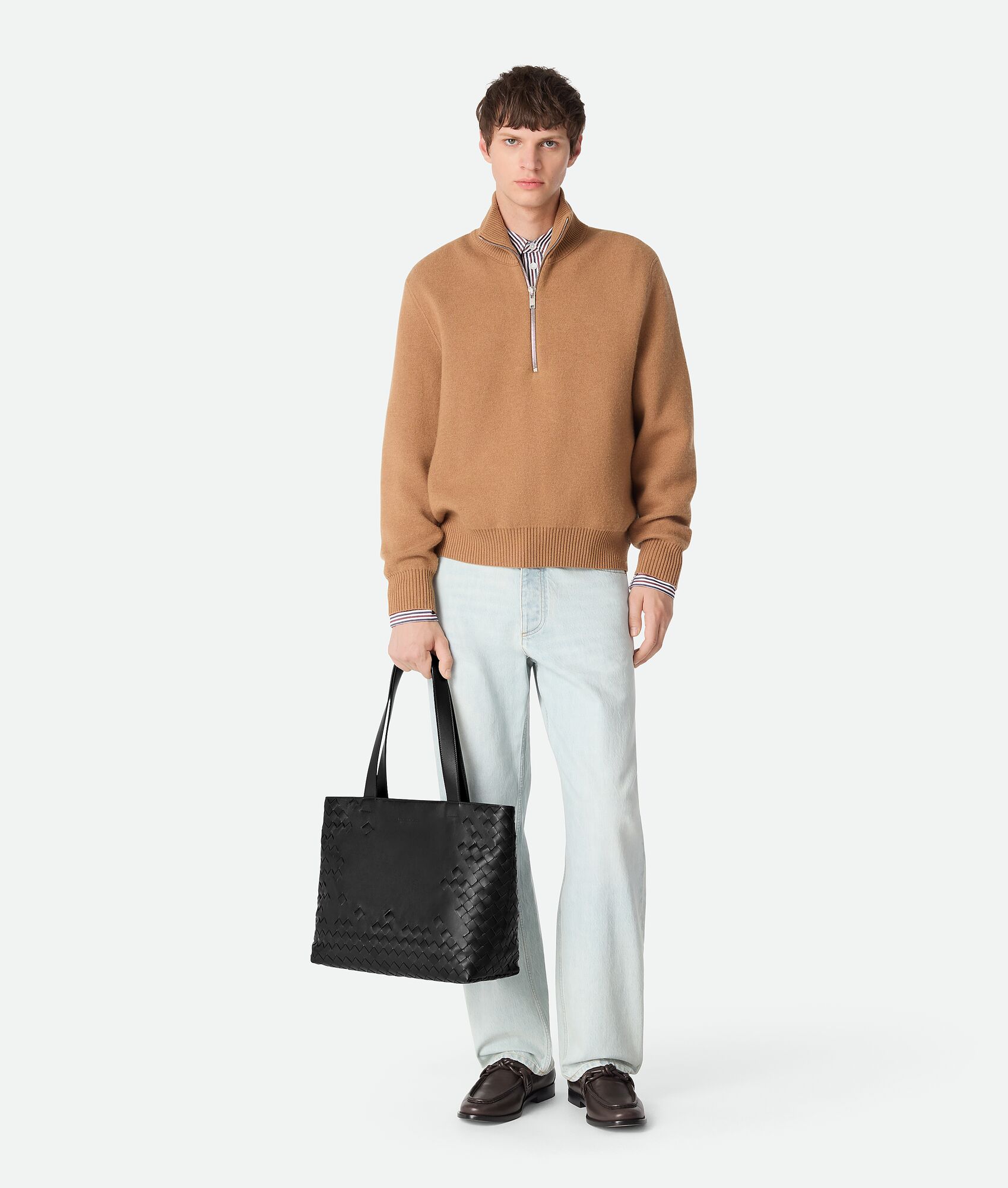 BOTTEGA VENETA 小号Intrecciato编织拉链托特手袋