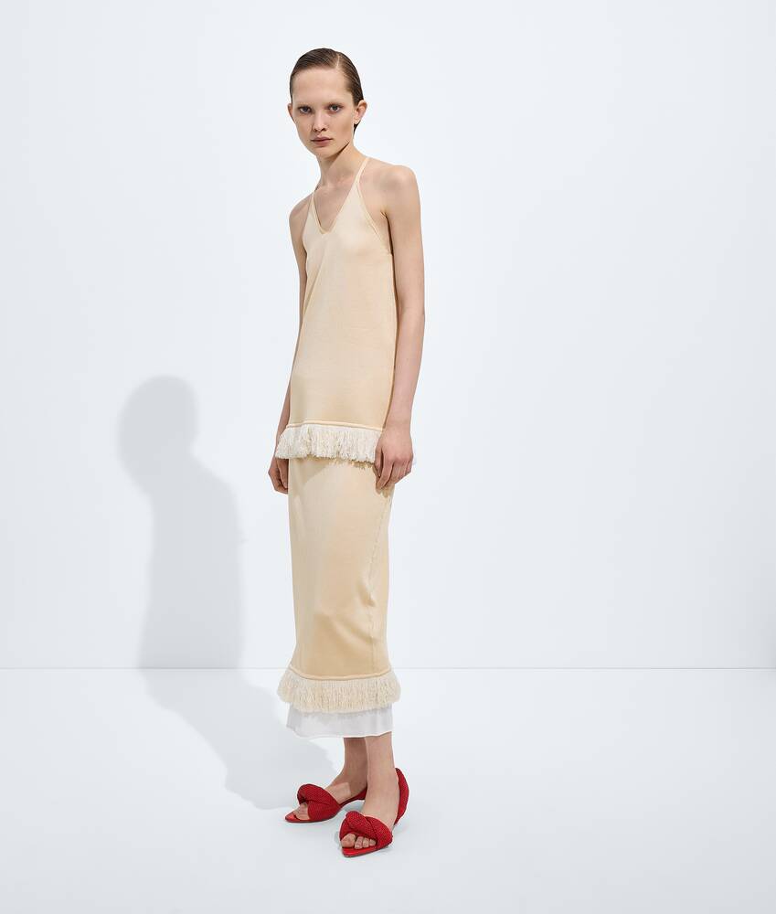 BOTTEGA VENETA 双层桑蚕丝针织半身裙