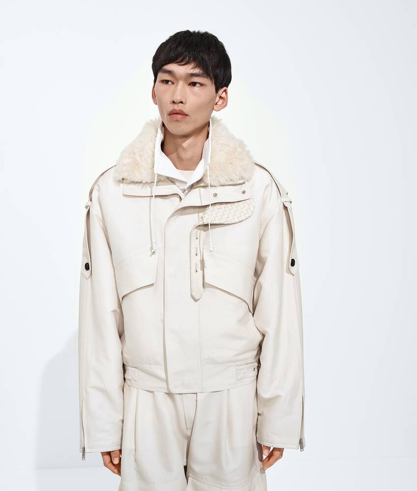 BOTTEGA VENETA 棉质配桑蚕丝加衬束腰夹克 