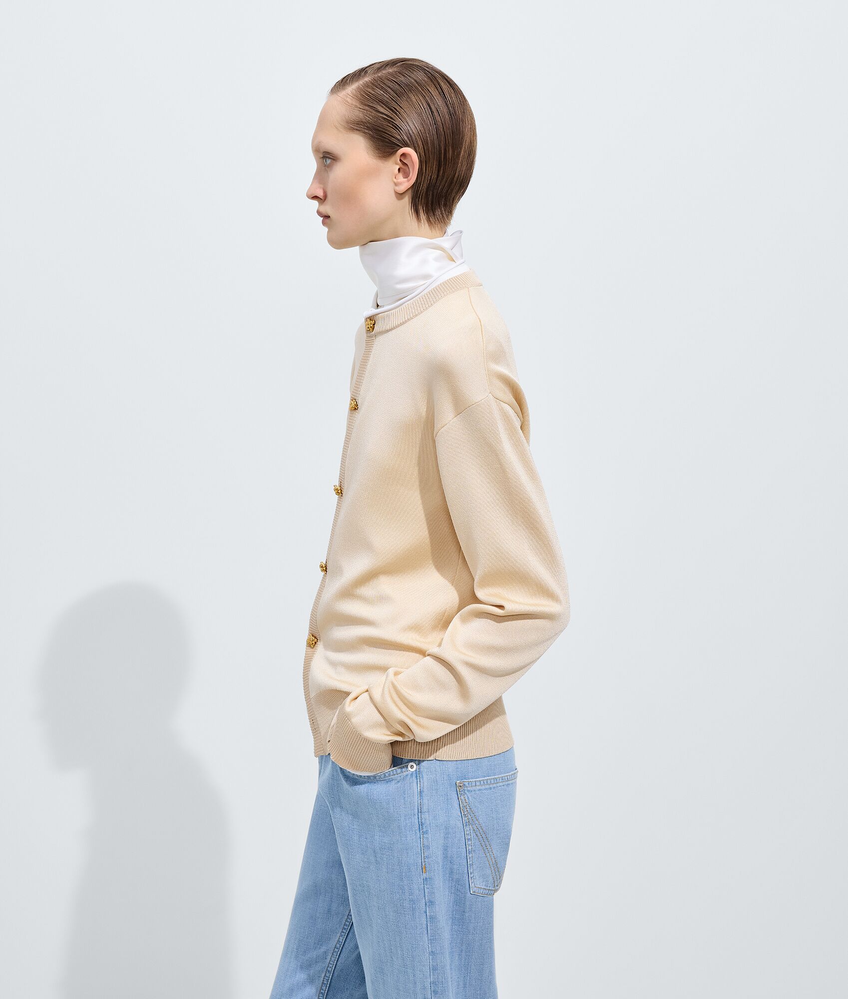 BOTTEGA VENETA 双层桑蚕丝针织开衫