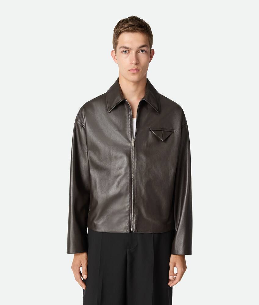 BOTTEGA VENETA 亮面皮革束腰夹克