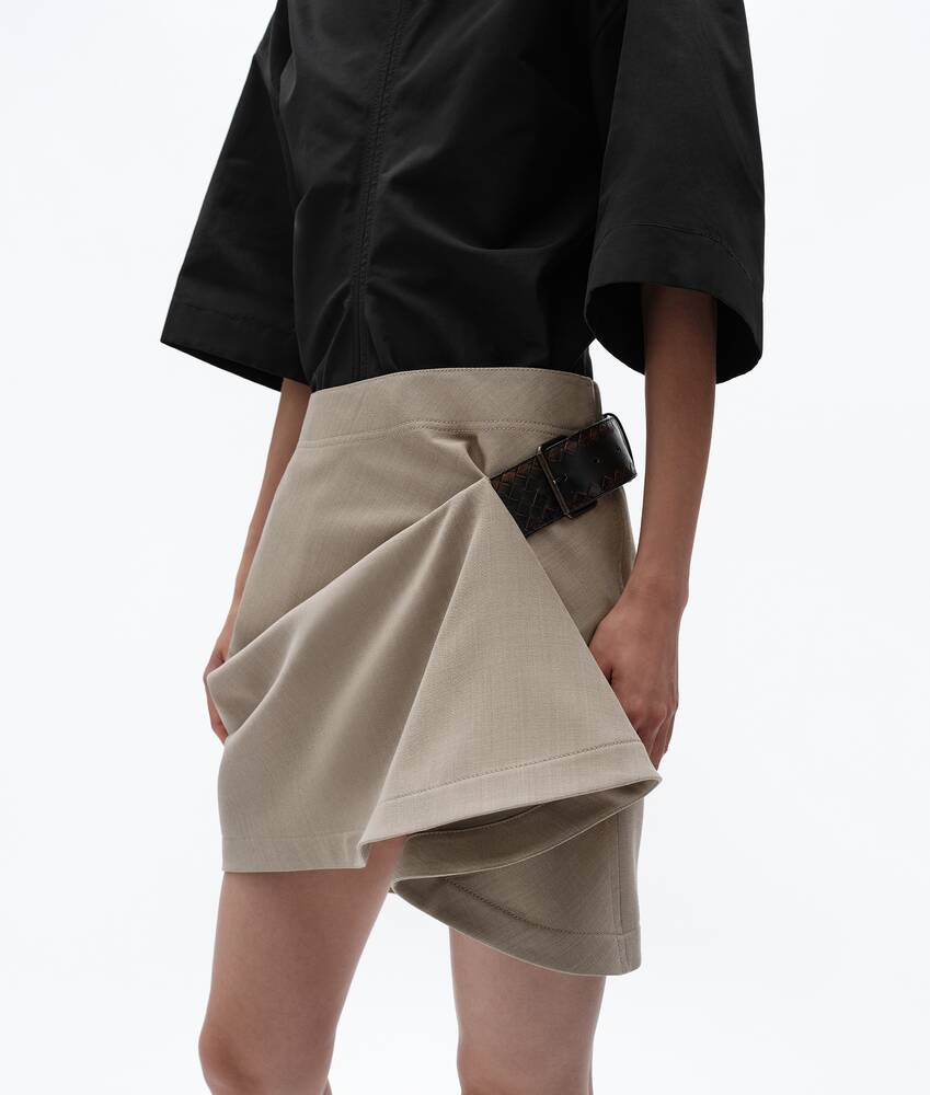 BOTTEGA VENETA 羊毛斜纹半身裙
