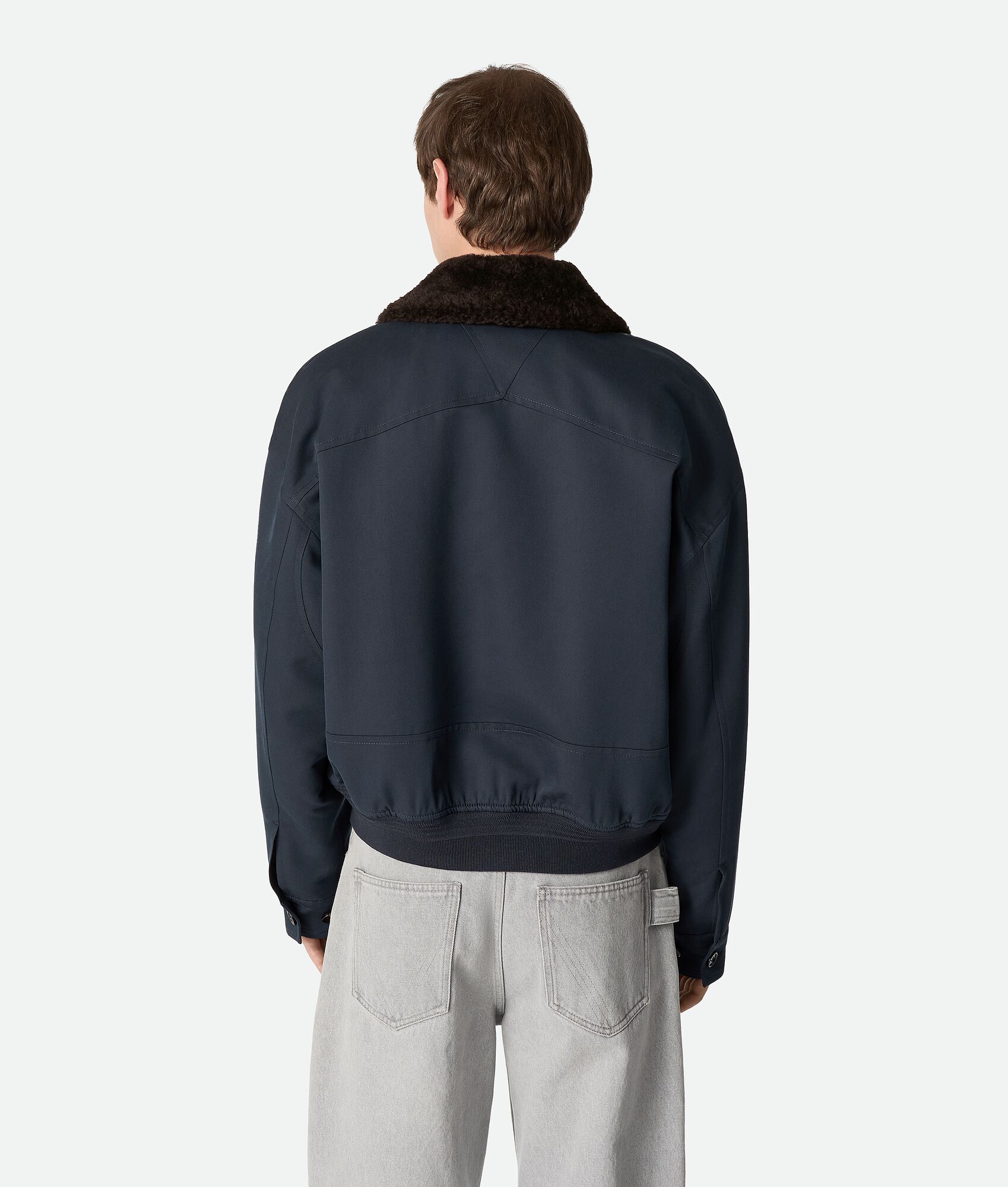 BOTTEGA VENETA 桑蚕丝和棉质斜纹飞行员夹克