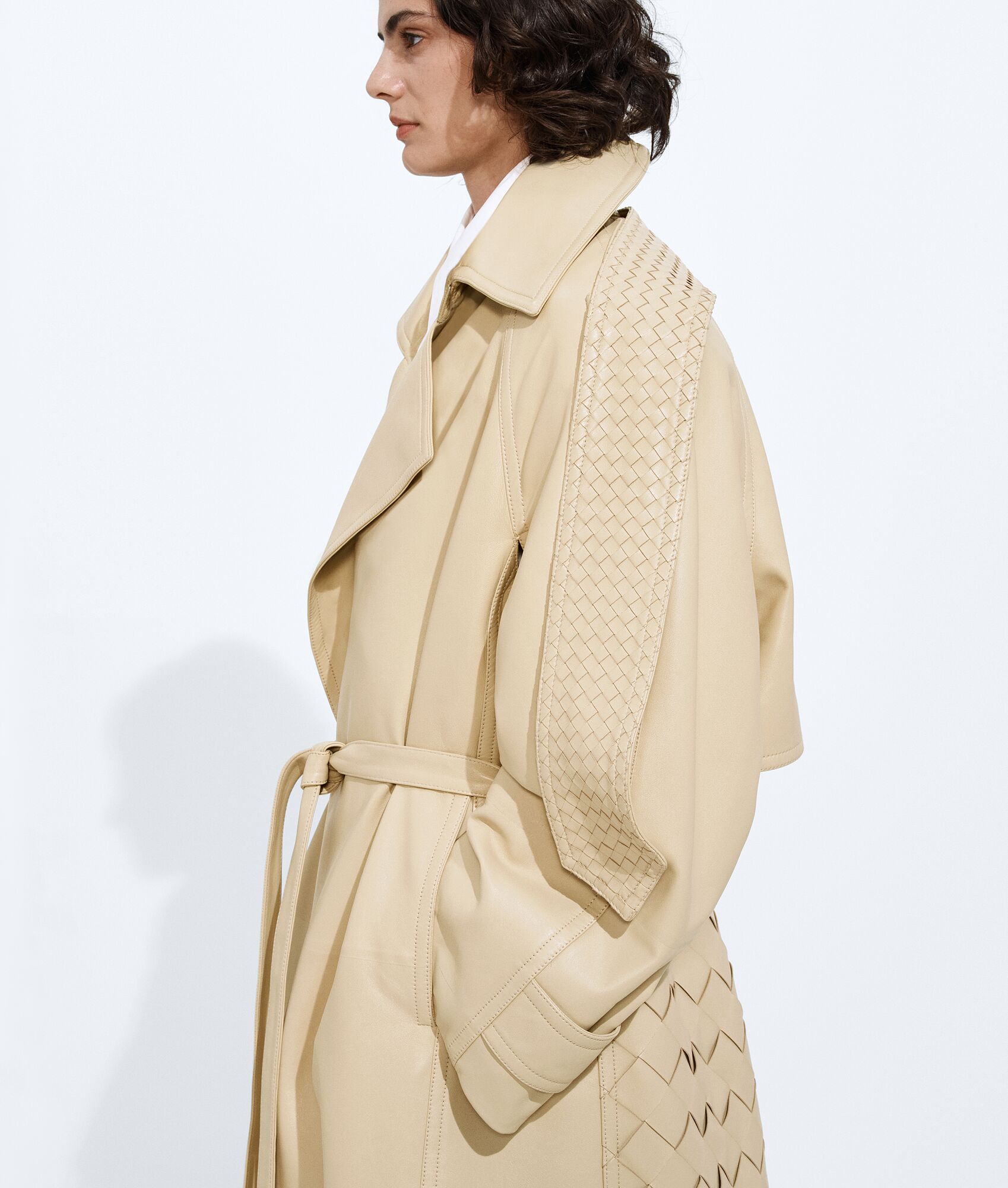 BOTTEGA VENETA 半亮面皮革风衣