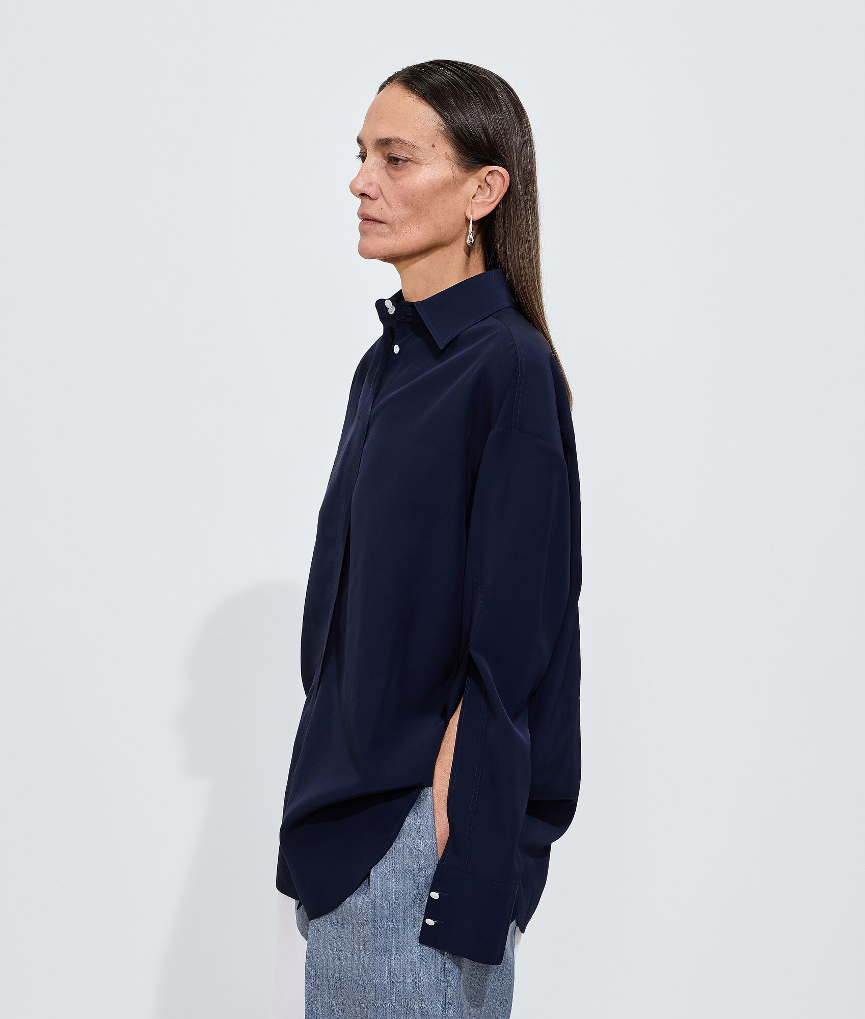 BOTTEGA VENETA 柔滑桑蚕丝配粘胶纤维衬衫 