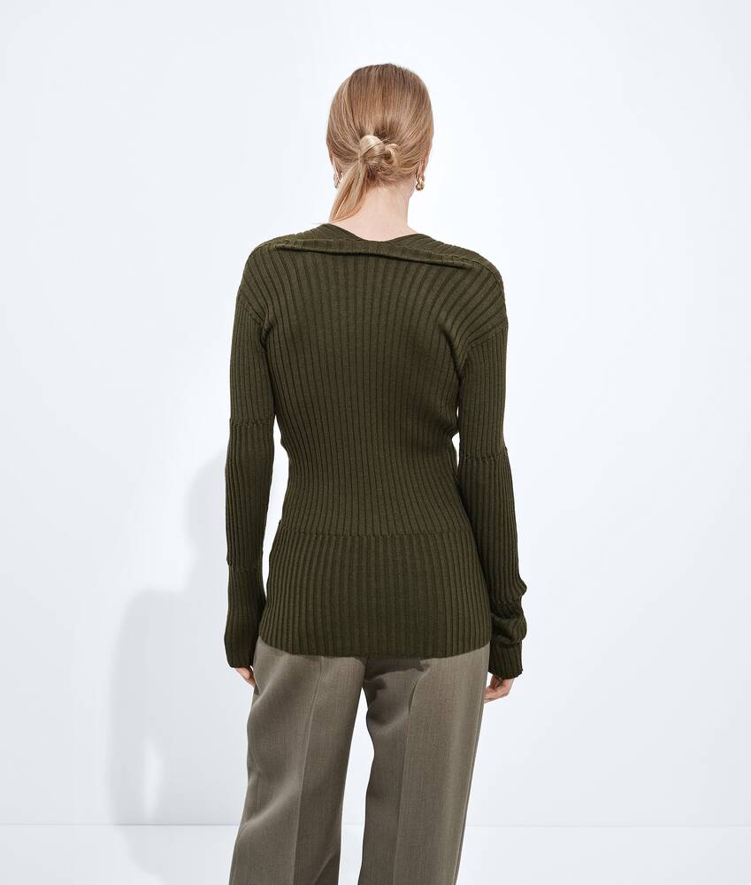 BOTTEGA VENETA 山羊绒配桑蚕丝罗纹针织衫
