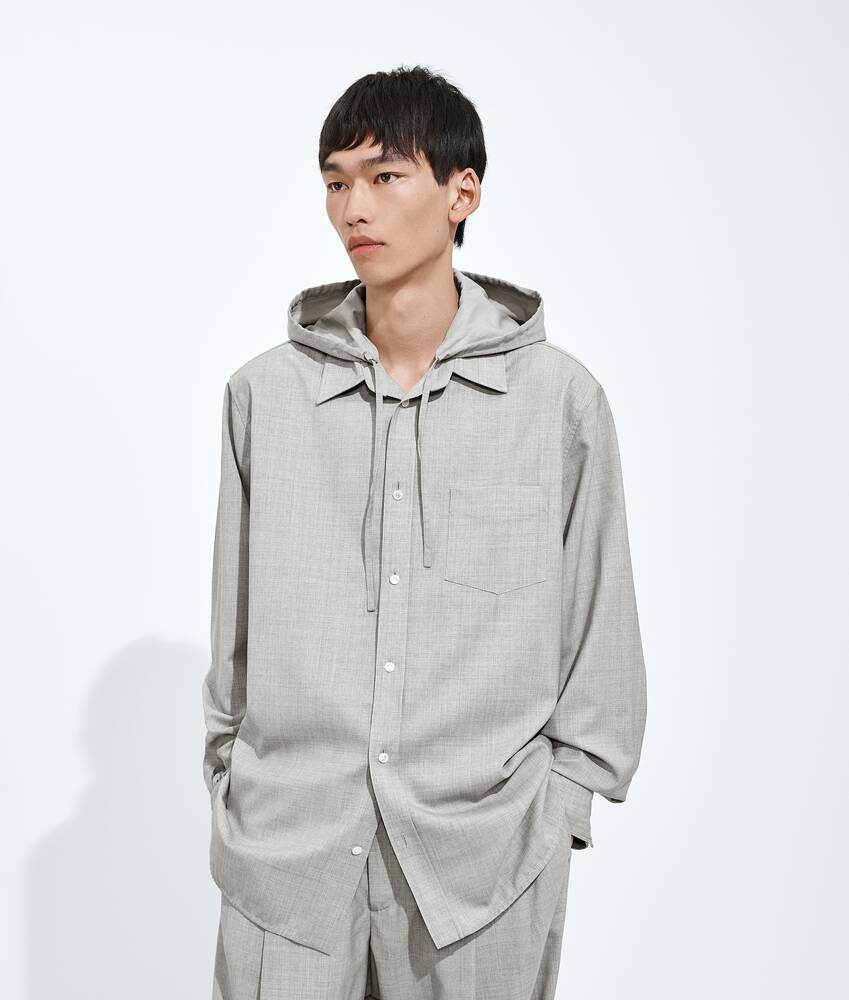 BOTTEGA VENETA 轻盈羊毛布色连帽衬衫