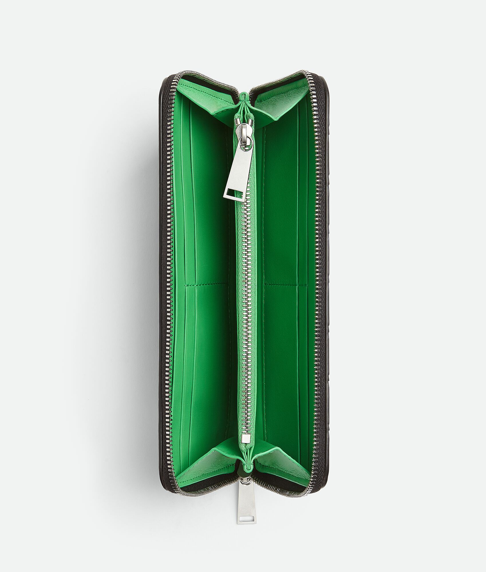 BOTTEGA VENETA Intrecciato编织环绕式拉链钱包