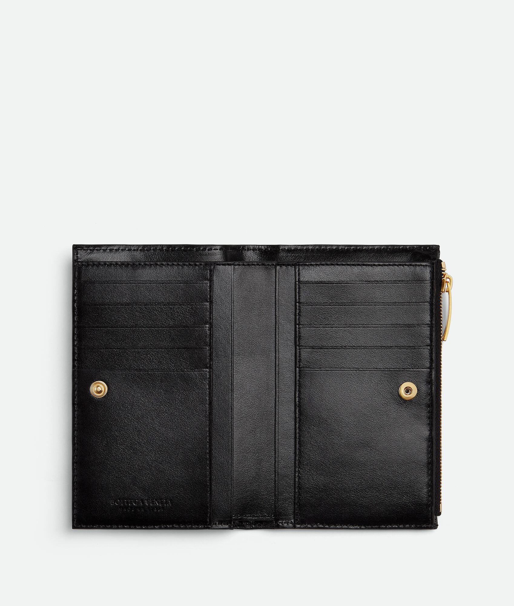 BOTTEGA VENETA 中号Intrecciato编织双折拉链钱包