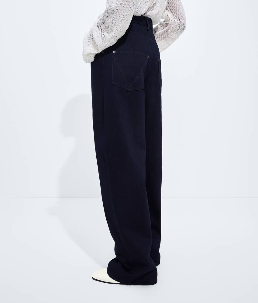 BOTTEGA VENETA 深靛青色阔腿牛仔裤