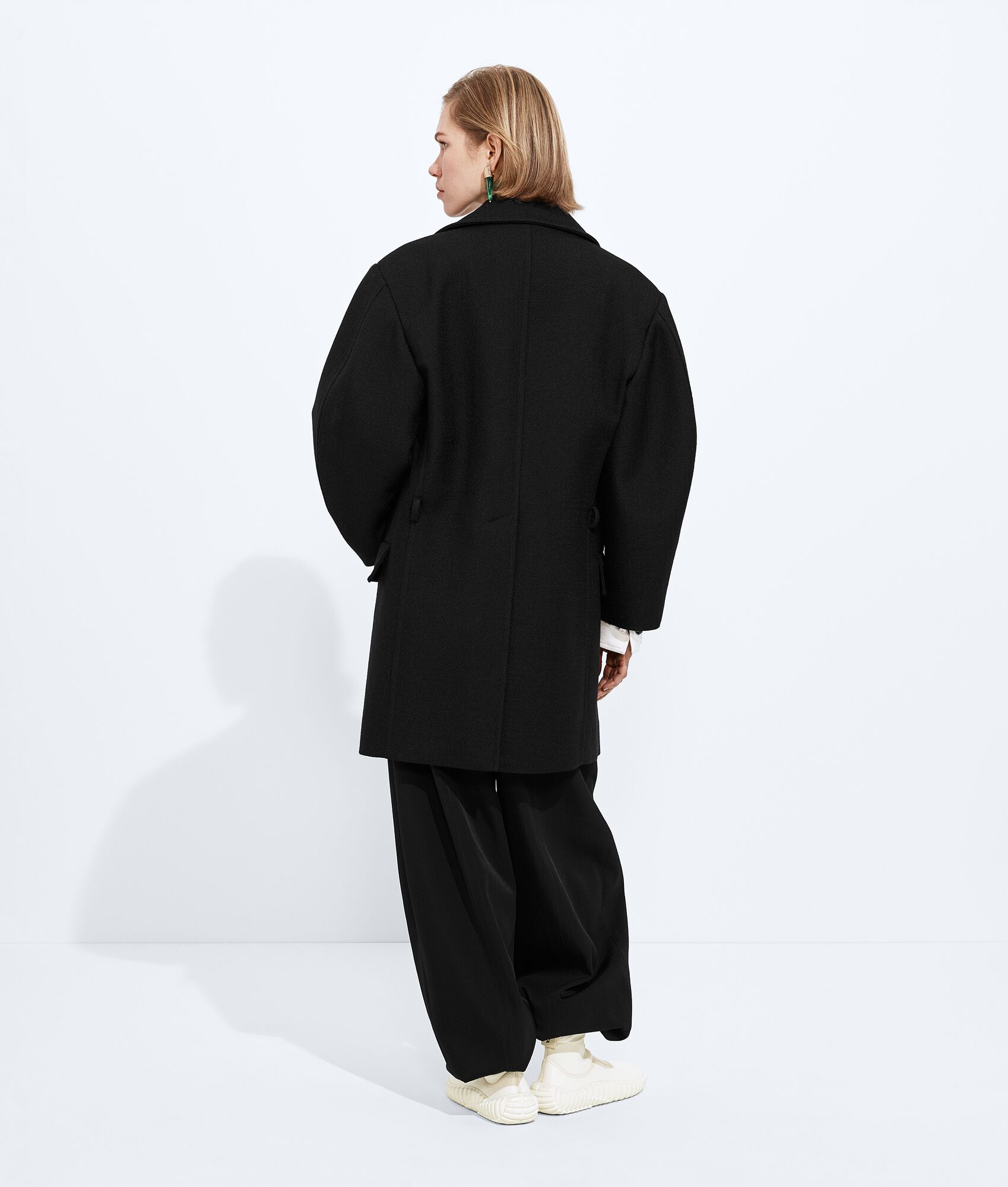 BOTTEGA VENETA 羊毛配马海毛华达呢大衣