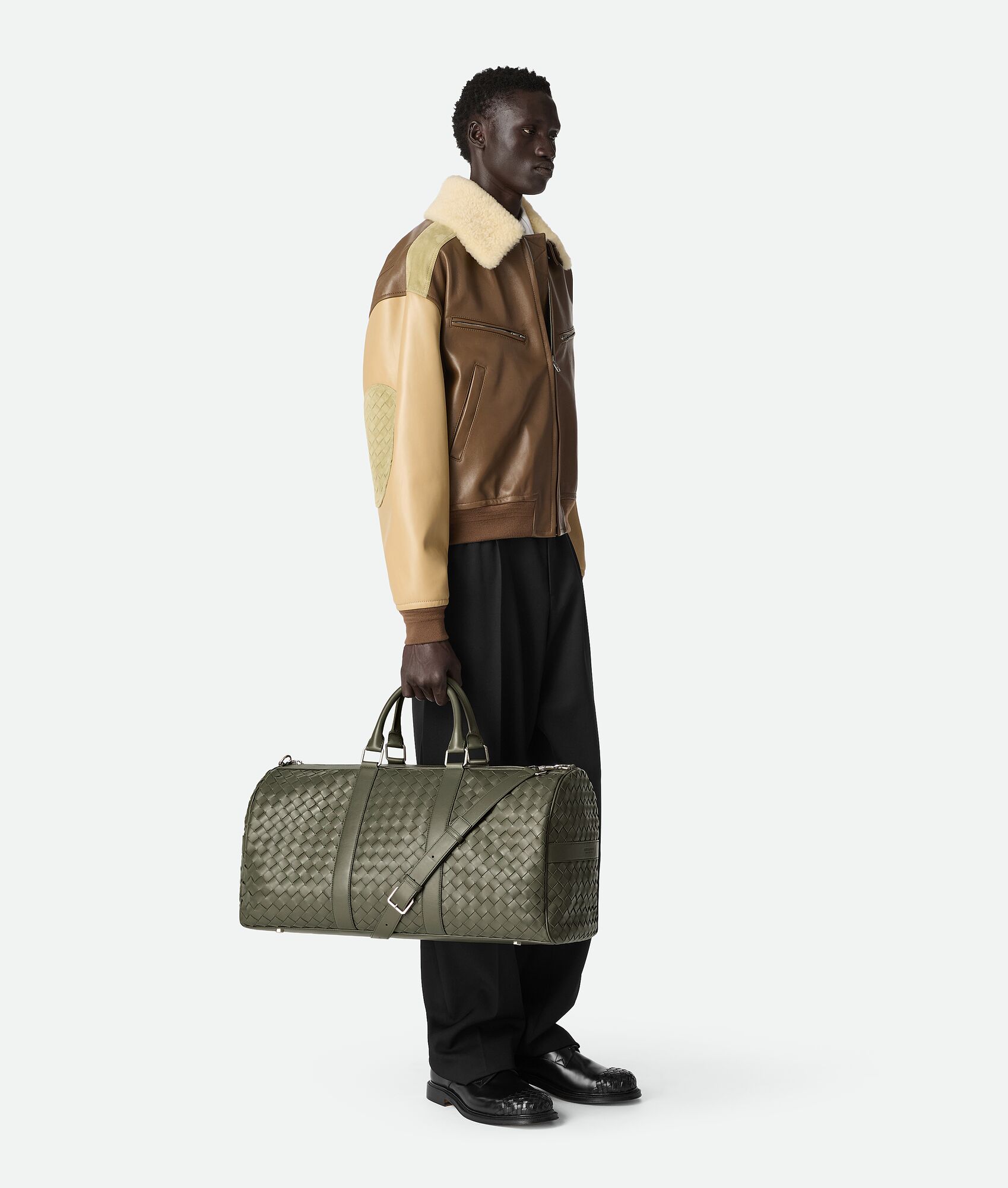 BOTTEGA VENETA Intrecciato编织登机旅行包