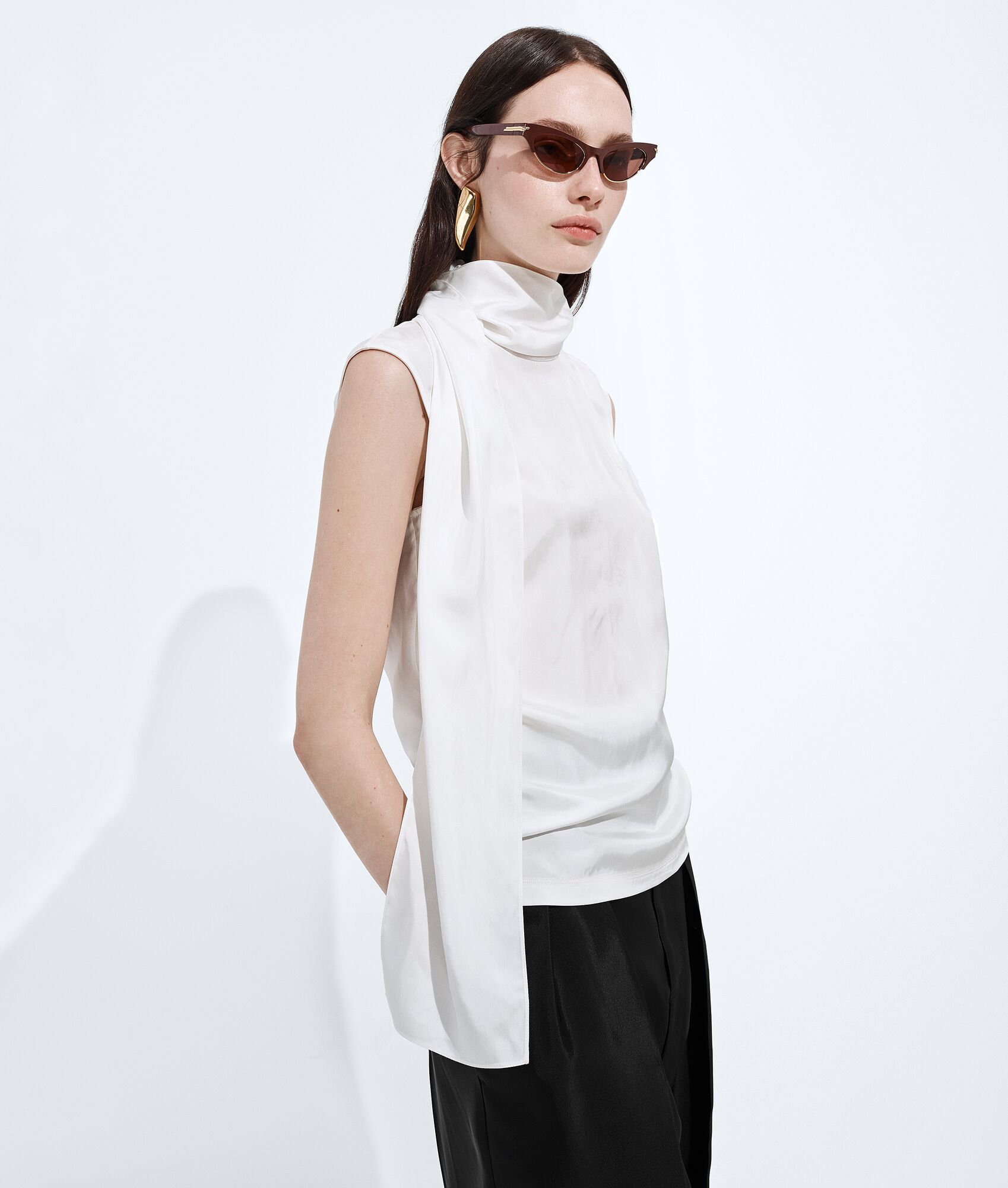 BOTTEGA VENETA 桑蚕丝弹性丝缎质感上衣