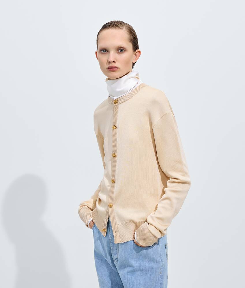 BOTTEGA VENETA 双层桑蚕丝针织开衫