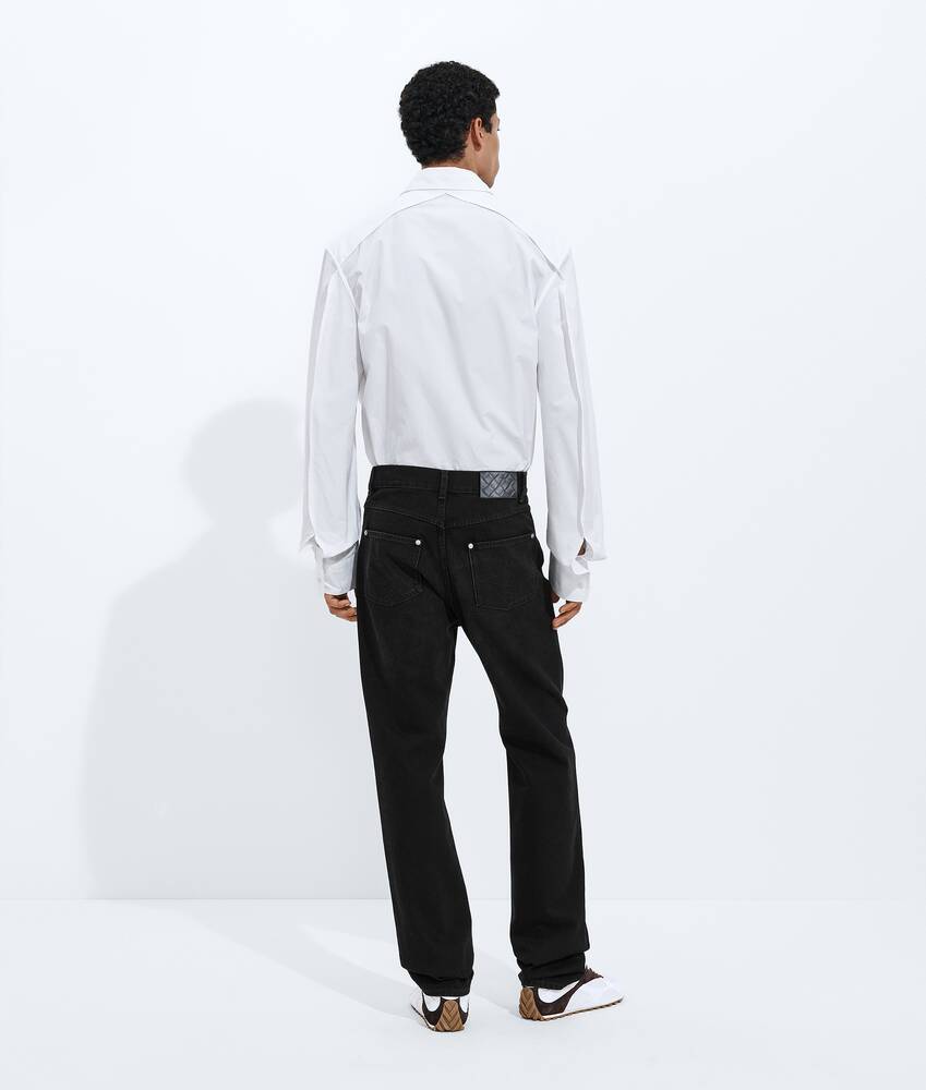 BOTTEGA VENETA 褪色黑直筒牛仔裤