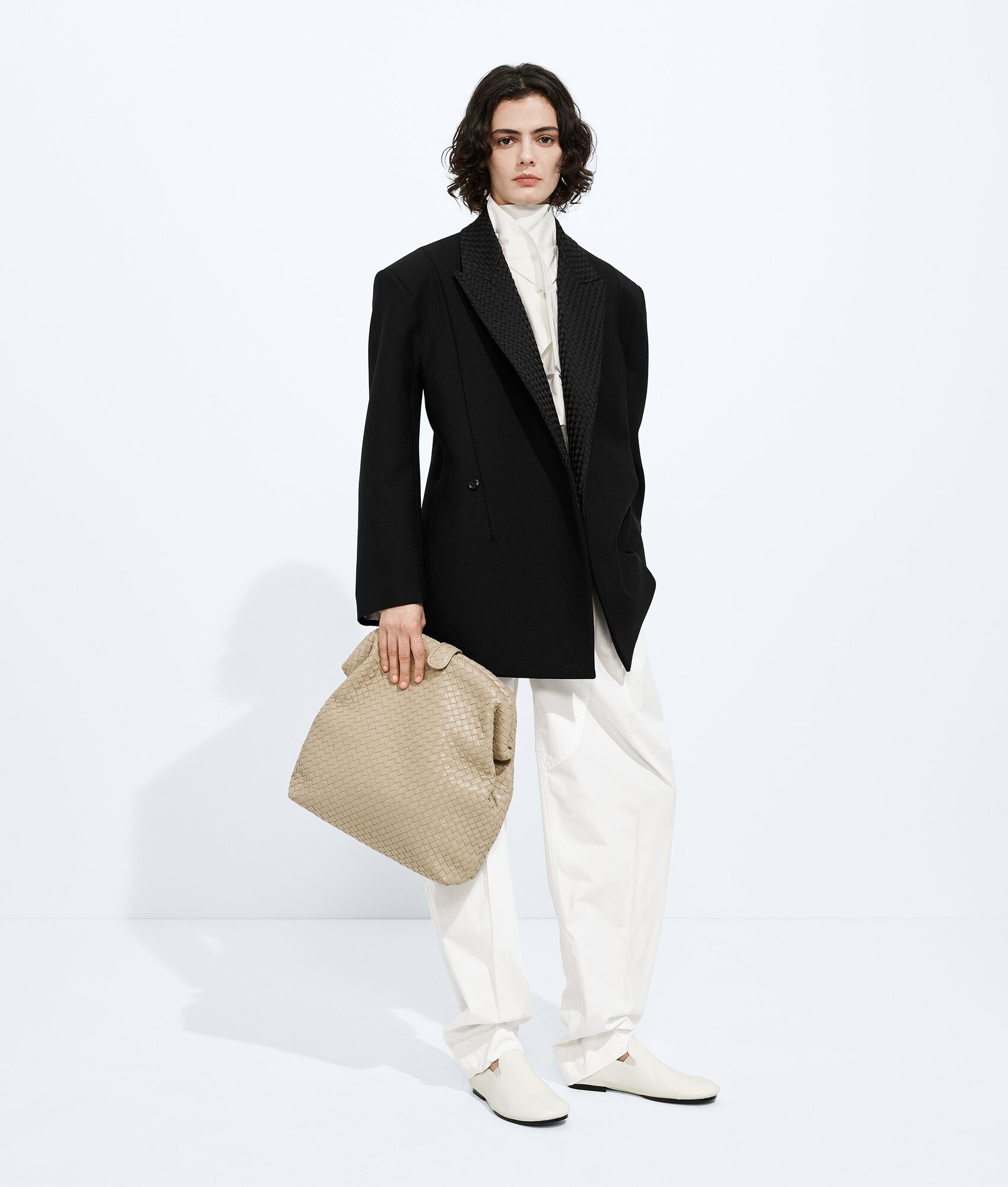 BOTTEGA VENETA 水洗桑蚕丝塔夫绸衬衫