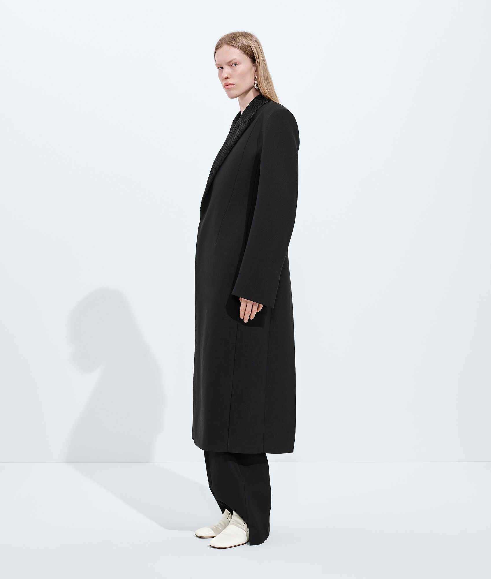 BOTTEGA VENETA 可拆式羊毛配马海毛大衣