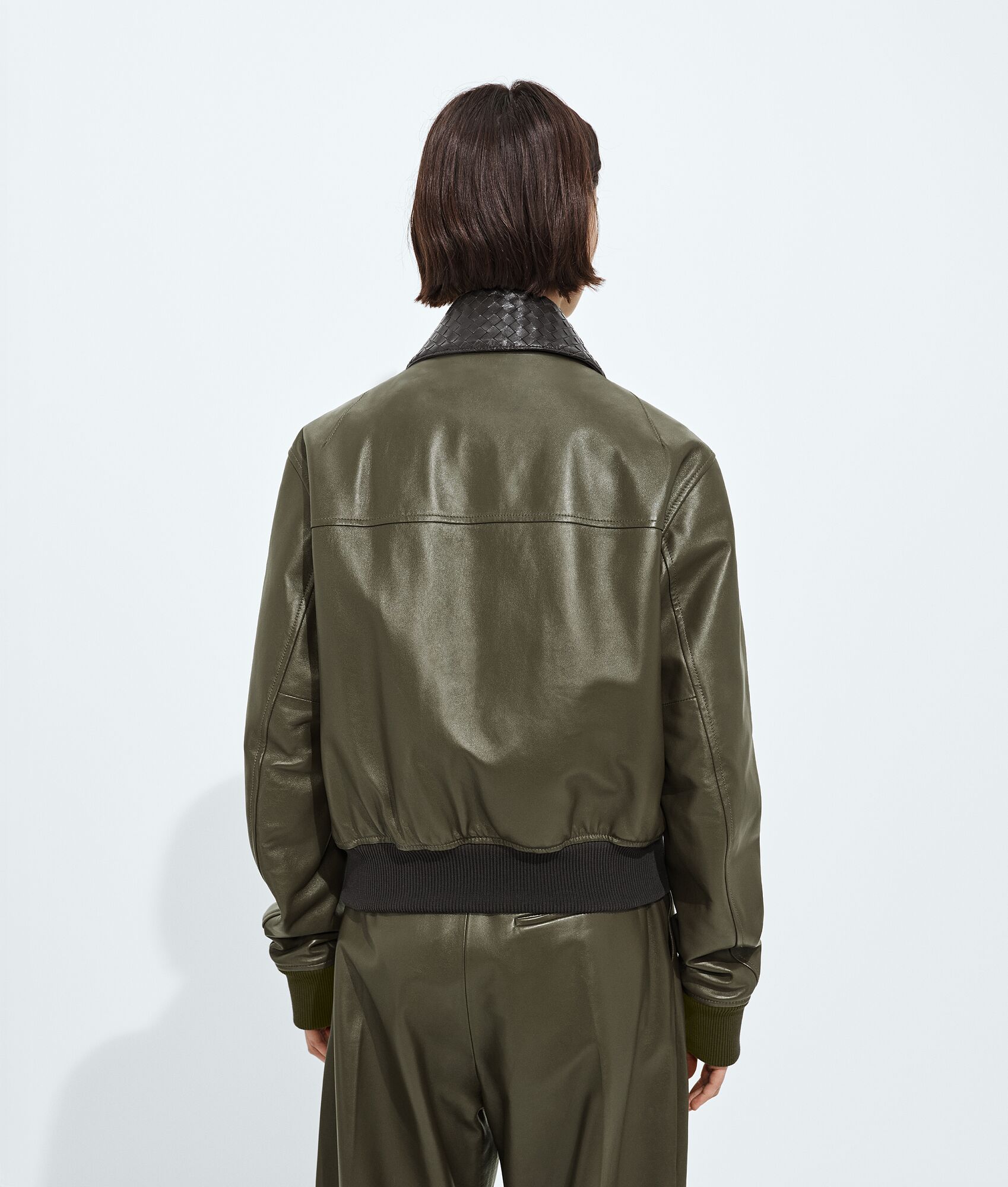 BOTTEGA VENETA 亮面皮革束腰夹克