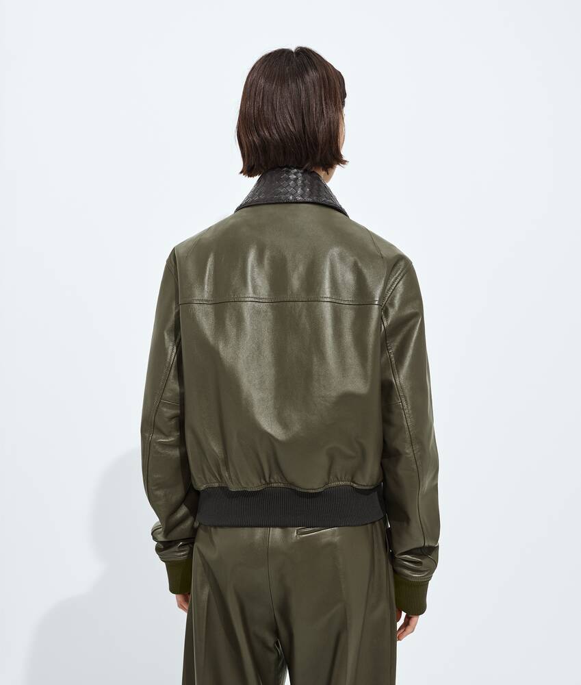 BOTTEGA VENETA 亮面皮革束腰夹克