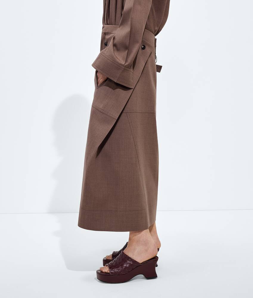 BOTTEGA VENETA 轻盈羊毛布色半身裙