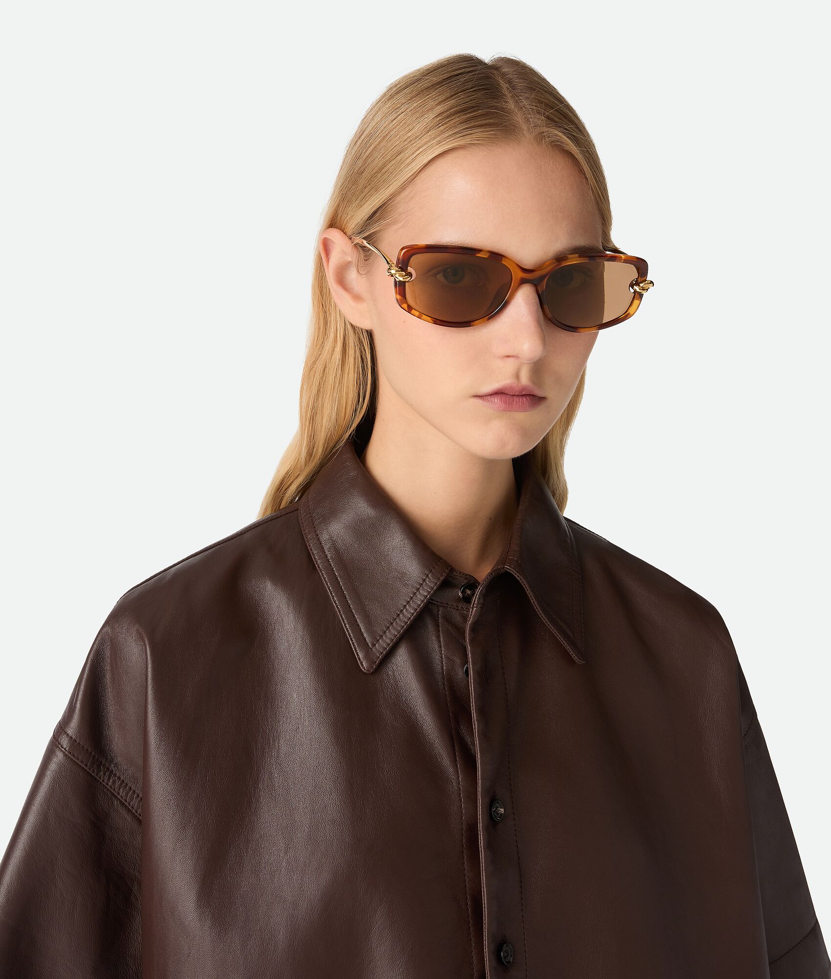 BOTTEGA VENETA Knot长方形太阳眼镜