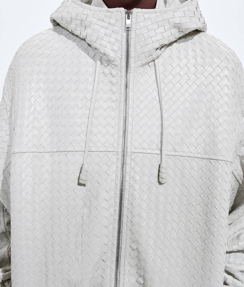 BOTTEGA VENETA 小号Intrecciato编织皮革束腰夹克