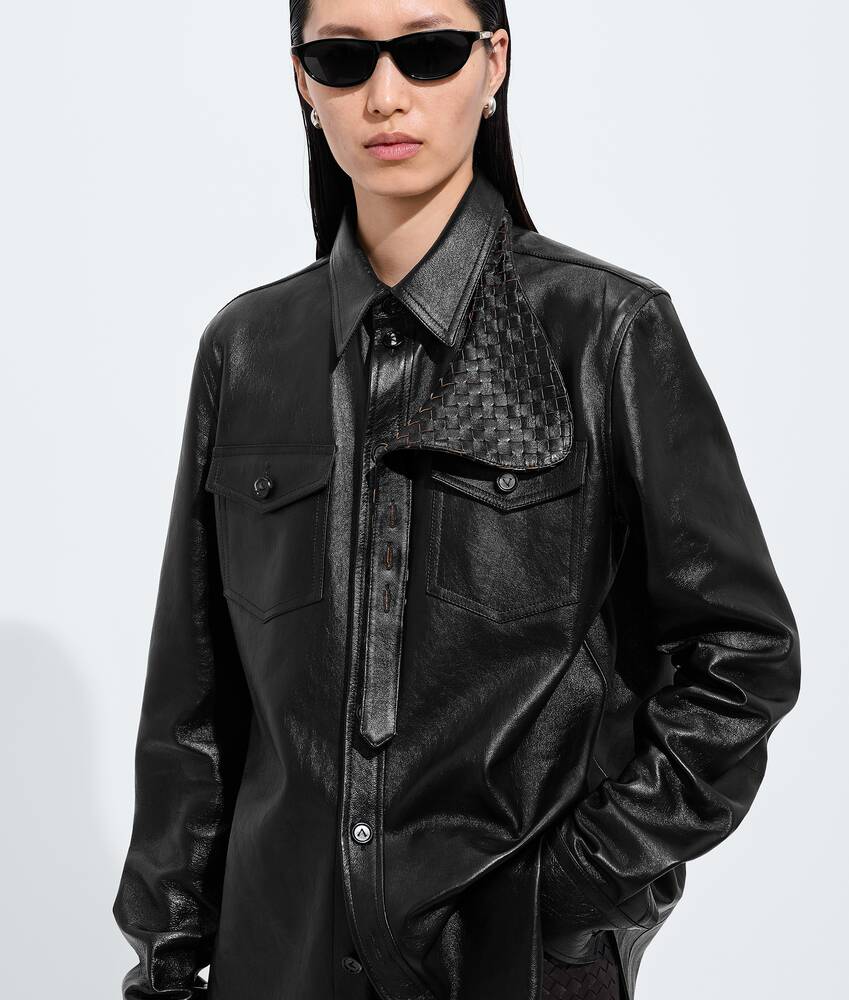 BOTTEGA VENETA 做旧皮革衬衫