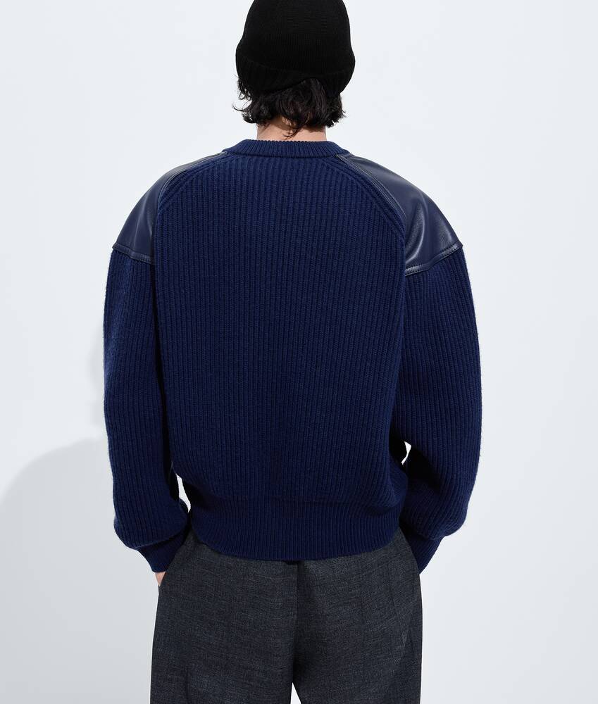 BOTTEGA VENETA 羊毛配山羊绒英伦罗纹针织衫