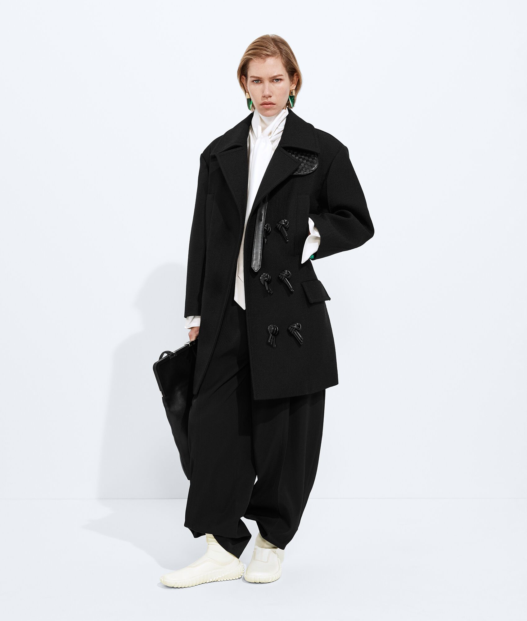 BOTTEGA VENETA 羊毛配马海毛华达呢大衣