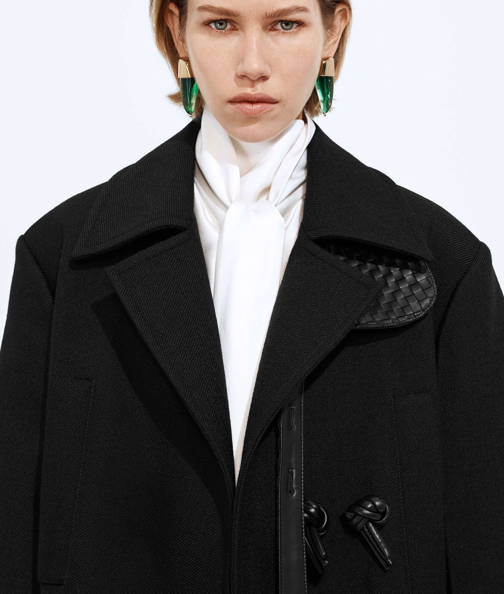 BOTTEGA VENETA 羊毛配马海毛华达呢大衣