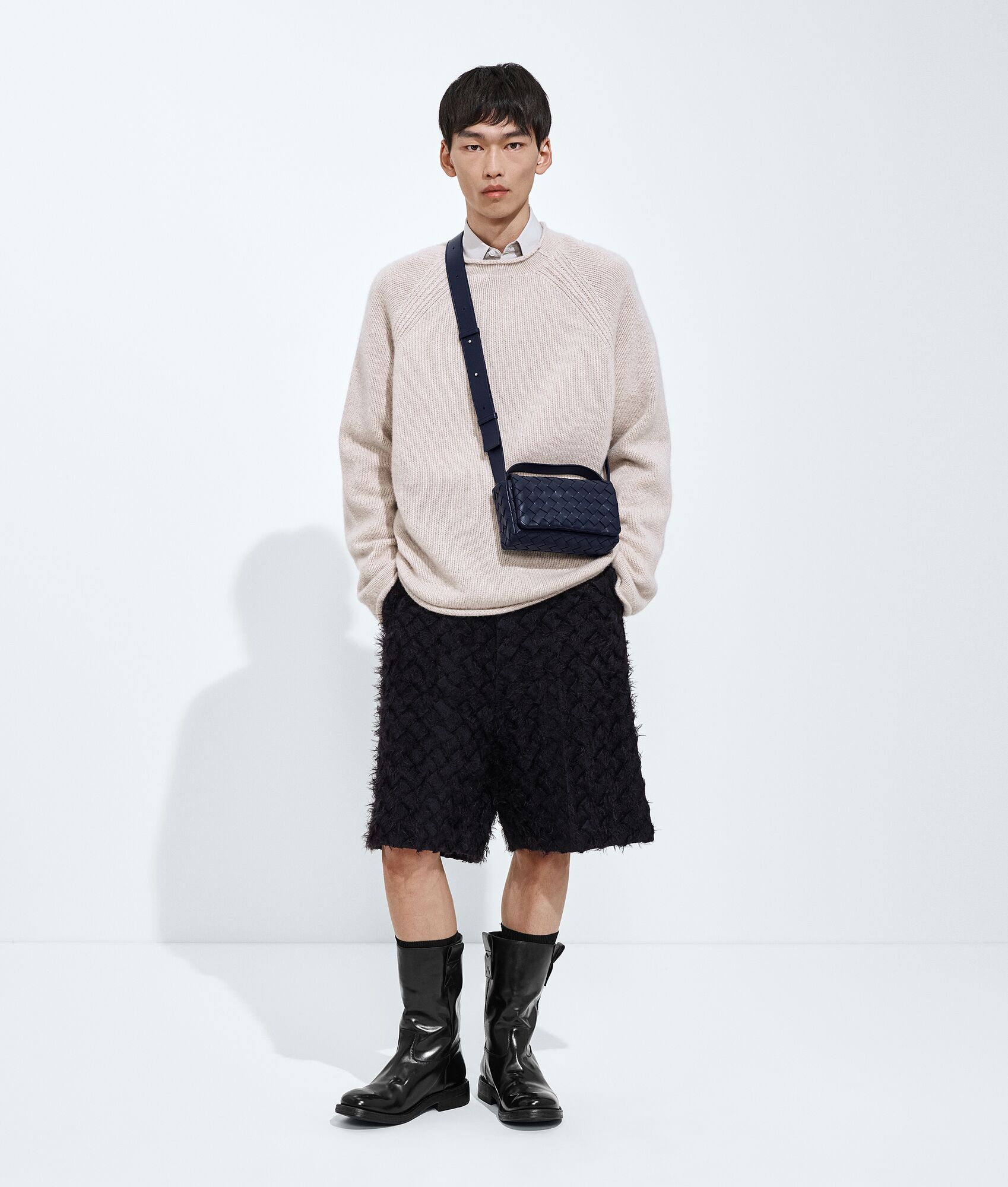 BOTTEGA VENETA 迷你Intrecciato编织翻盖手袋
