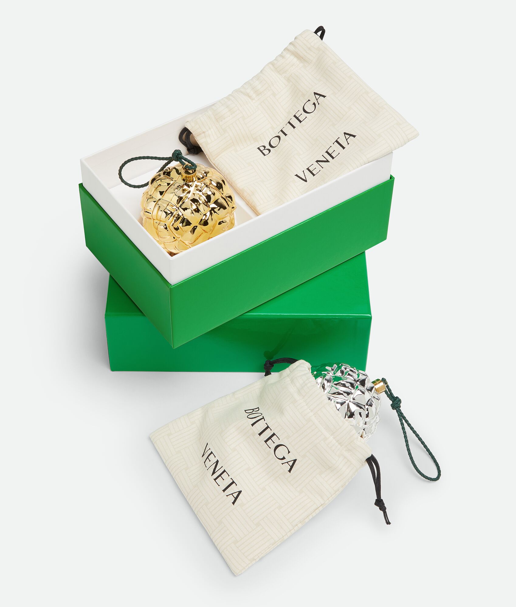 BOTTEGA VENETA 格纹装饰挂件两个装